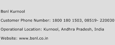 BSNL Kurnool Phone Number Customer Service