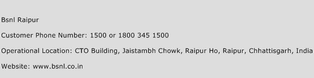 BSNL Raipur Phone Number Customer Service