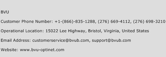 BVU Phone Number Customer Service