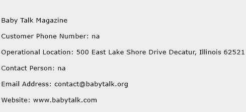 Baby Talk Magazine Phone Number Customer Service