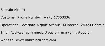 Bahrain Airport Phone Number Customer Service