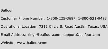 Balfour Phone Number Customer Service
