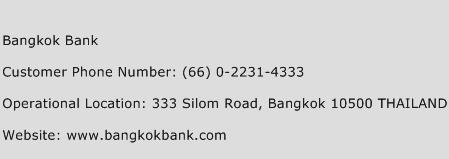 Bangkok Bank Phone Number Customer Service