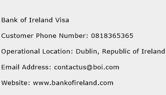 Bank of Ireland Visa Phone Number Customer Service