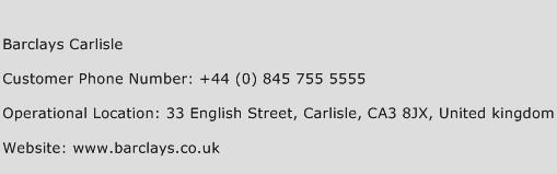 Barclays Carlisle Phone Number Customer Service