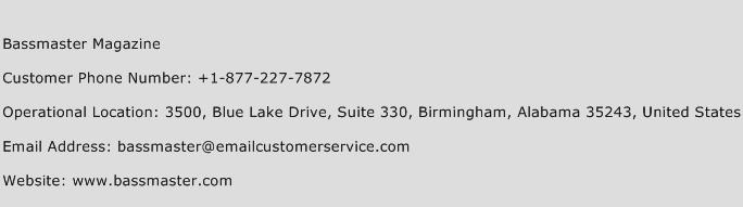 Bassmaster Magazine Phone Number Customer Service