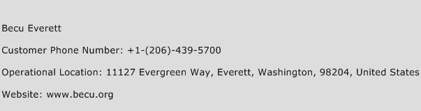 Becu Everett Phone Number Customer Service