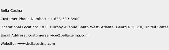 Bella Cucina Phone Number Customer Service