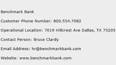 Benchmark Bank Phone Number Customer Service