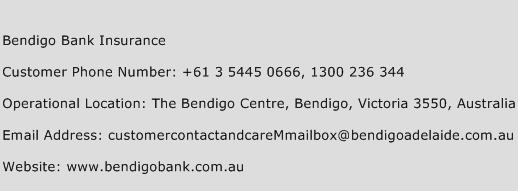 Bendigo Bank Insurance Phone Number Customer Service
