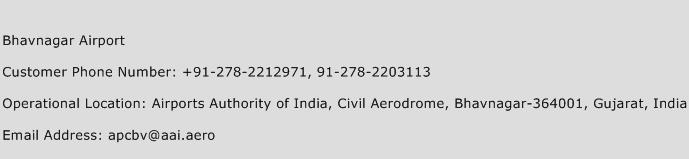 Bhavnagar Airport Phone Number Customer Service