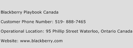 Blackberry Playbook Canada Phone Number Customer Service