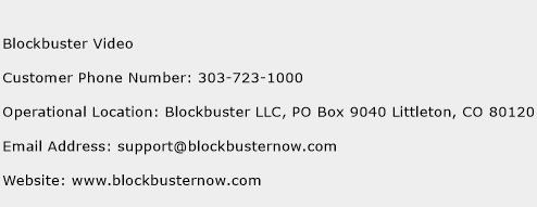 Blockbuster Video Phone Number Customer Service