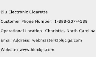 Blu Electronic Cigarette Phone Number Customer Service