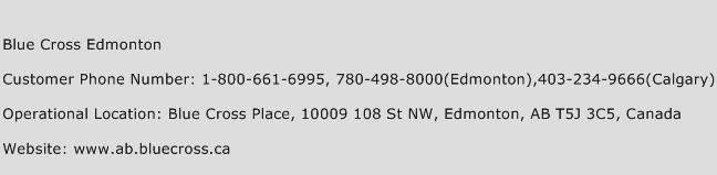 Blue Cross Edmonton Phone Number Customer Service