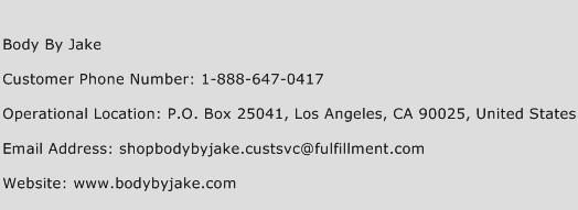 Body By Jake Phone Number Customer Service