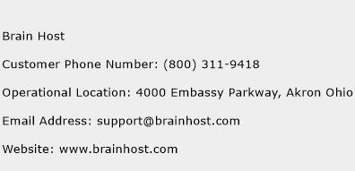 Brain Host Phone Number Customer Service