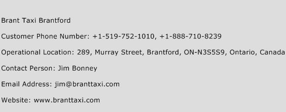 Brant Taxi Brantford Phone Number Customer Service