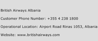 British Airways Albania Phone Number Customer Service