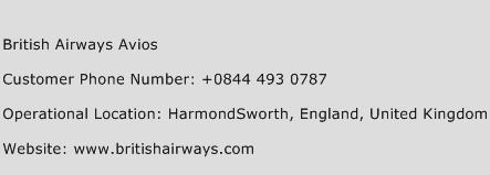 British Airways Avios Phone Number Customer Service