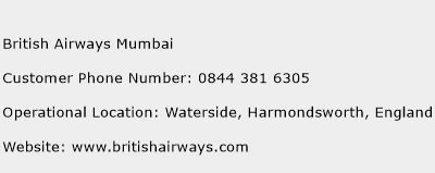 British Airways Mumbai Phone Number Customer Service