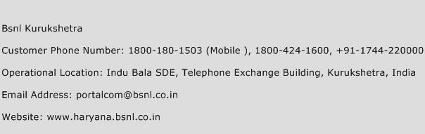 Bsnl Kurukshetra Phone Number Customer Service