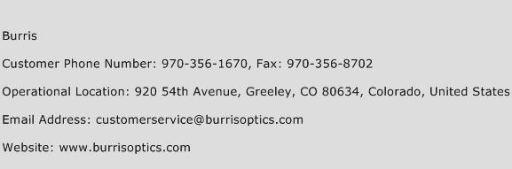 Burris Phone Number Customer Service