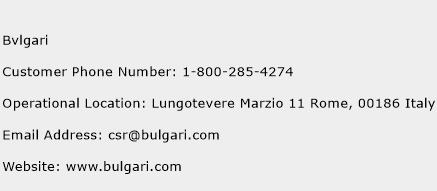 Bvlgari Phone Number Customer Service