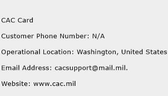 CAC Card Phone Number Customer Service