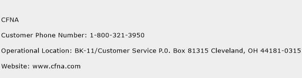 CFNA Phone Number Customer Service