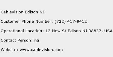 Cablevision Edison NJ Phone Number Customer Service