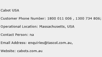 Cabot USA Phone Number Customer Service