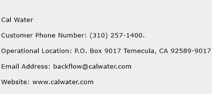 Cal Water Phone Number Customer Service
