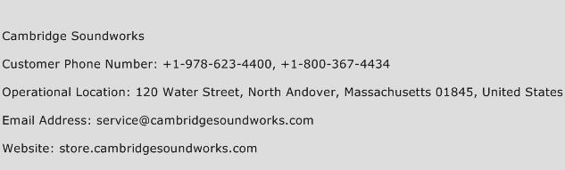 Cambridge Soundworks Phone Number Customer Service