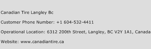 Canadian Tire Langley BC Phone Number Customer Service