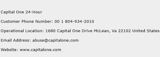 Capital One 24-Hour Phone Number Customer Service