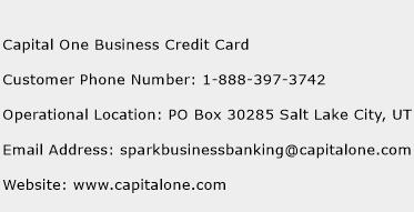 Capital One Business Credit Card Phone Number Customer Service