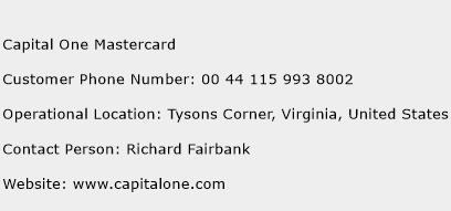 Capital One Mastercard Phone Number Customer Service