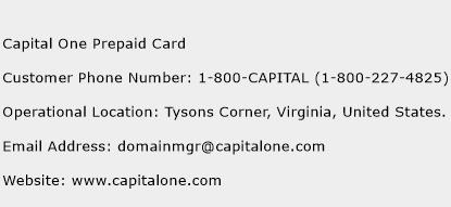 Capital One Prepaid Card Phone Number Customer Service