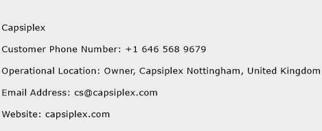 Capsiplex Phone Number Customer Service