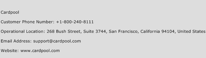 Cardpool Phone Number Customer Service