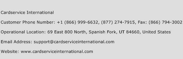 Cardservice International Phone Number Customer Service