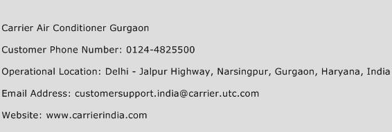 Carrier Air Conditioner Gurgaon Phone Number Customer Service