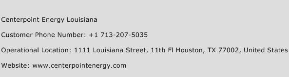 Centerpoint Energy Louisiana Phone Number Customer Service