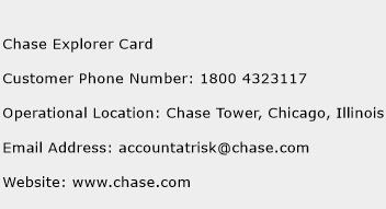 Chase Explorer Card Phone Number Customer Service
