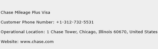 Chase Mileage Plus Visa Phone Number Customer Service