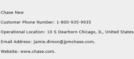 Chase New Phone Number Customer Service