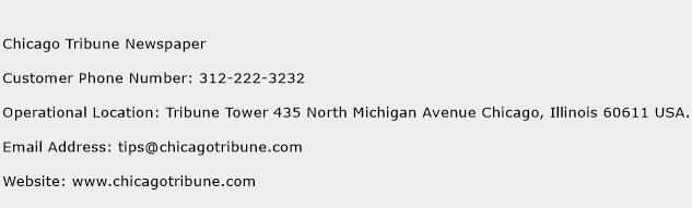 Chicago Tribune Newspaper Phone Number Customer Service