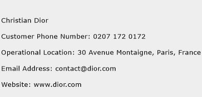 Christian Dior Phone Number Customer Service