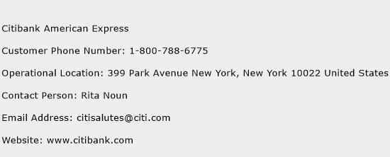 Citibank American Express Phone Number Customer Service